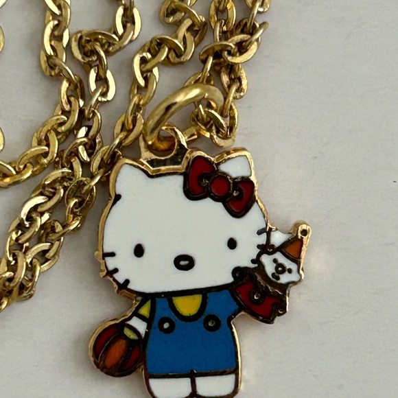 Vintage New Hello Kitty Necklace Sanrio 1976 Cloisonne 18 In Made In Taiwan - Picture 4 of 10